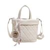2025 Nuevo Estilo Acolchado Bordado Bolso Tote Tipo Cubo para Mujer, Casual Versátil Simple Color Sólido Un Solo Hombro Bandolera
