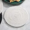 Mantel individual de cocina de algodón liso de color sólido, alfombrilla para olla de arena, alfombrilla para tazón y plato, posavasos casero para restaurante, alfombrilla tejida redonda engrosada