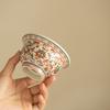 Xícara de Chá de Porcelana Antiga Pintada a Pó com Lótus Xícara do Mestre Conjunto de Chá Cerâmico Xícara de Chá Xícara de Mão Conjunto de Chá Kung Fu Doméstico
