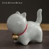 Linda Campana Xiaomeng Gato Mascota de Té Adorno Cubierta Cerámica Gato Gato Wenchuang Joyería Soporte para Pinceles Soporte para Palillos Escritorio
