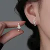 Pendientes de tuerca de guitarra incrustados de circonita, Pendientes de instrumento musical populares europeos y americanos, Suministro del fabricante, Ganchos para orejas de violín