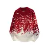 Suéter Masculino Suéter Gola Redonda para Homens 2026 Primavera Ano Novo Floco de Neve Gradiente Tricotado Suéter Quente Gola Redonda para Homens