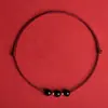 Tobillera Anklet de Oro Puro 49.95kg de Sehuan con Hilo Rojo y Cuentas de Loto, Regalo de San Valentín para Novia, Regalo para Transmisión en Vivo de la Industria de la Belleza