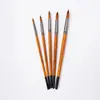 Conjunto de Pincéis para Pintura a Óleo Transfronteiriço com 6 Pincéis de Madeira de Nylon para Pintura Artística, Tinta Acrílica, Aquarela, Pincéis Mistos Atacado