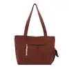 Bolsa de Mão de Veludo de Grande Capacidade Bolsa para Estudantes Aula Trabalho Bolsa Feminina 2025 Nova Bolsa de Lona Bolsa Tote de Ombro
