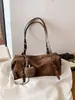 Estilo Coreano Otoño Nueva Llegada 2026 Nuevo Maillard Mate Bolso Tote de Gama Alta Bolso de Mano Bolso de Hombro Único Bolso Cruzado Debajo del Brazo