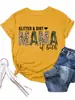 Camiseta de mujer con cuello redondo y letras de estilo europeo y americano de la estación independiente de Amazon, camiseta de manga corta con estampado GLITTER DIRT