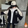 Abrigo de Béisbol Acolchado de Algodón para Niñas Otoño e Invierno 2024 Nuevo Suéter Cardigan Grueso con Capucha para Niñas Abrigo de Invierno