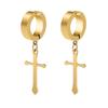 Amazon Venta Caliente Transfronteriza Hip-Hop Punk Personalidad Simple Nicho Piercing Acero Titanio Hombre Cruz Clips de Oreja No Perforados