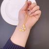 Nuevo anillo de oro vietnamita estilo chino con diseño de nicho y textura de diamante, collar de mariposa para mujer, joyería retro de larga duración sin color.
