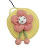 Bolsa de Concha Hecha a Mano con Flores de Dibujos Animados Transfronteriza, Bolsa Tejida de Girasol para Niños, Bolso de Paja Casual para Hombro de Viaje