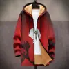 Chaqueta de Nuevo Estilo Transfronteriza con Elementos de Patrón Multicolor, Cárdigan con Capucha y Cierre B2, Abrigo de Algodón Polar Espesado de Invierno con Forro Amarillo