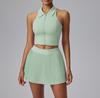 Conjunto de Falda Deportiva de Golf y Tenis Transfronterizo, Falda Deportiva y Chaleco de Bádminton Antiexposición, Conjunto de Dos Piezas para Correr y Fitness al Aire Libre