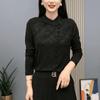 Outono e Inverno Novo Novo Estilo Chinês Estilo Nacional Fivela Vintage Camisa Base 2024 Moda Estilo Ocidental Elegante Jacquard Top Feminino
