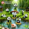 Mini Paisagem Boneca Panda Vermelho Fofa Decoração DIY Fofa Acessórios de Jardinagem Mini Enfeites de Mesa