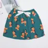Fornecimento Direto da Fábrica Shorts de Algodão e Seda Feminino Verão Finos Florais Japoneses Caimento Elástico na Cintura Pijama Algodão Artificial Calça Única