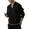 Estilo Old Money Suéter de Punto Falso Dos Piezas Color Café con Solapas para Hombre Otoño Invierno Estilo Perezoso Moda Caliente Prendas de Punto Ropa de Hilo Negro