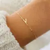 Moda Femenina Europea y Americana Nueva Elegante Pulsera de 26 Letras Estilo ins Simple Nicho Lujo Accesible Oro Joyería de Mano Elegante