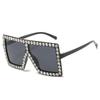 Nuevas Gafas de Sol de Marco Grande Incrustadas de Diamantes Gafas de Sol Personalizadas Europeas y Americanas para Mujer Gafas de Sol Cuadradas Geniales para Fotografía Callejera Transfronteriza