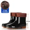 Botas de lluvia antideslizantes para hombre, botas de lluvia cortas impermeables, zapatos de goma para pesca y lavado de autos, zapatos de agua de media pantorrilla, botas de lluvia de caña alta duraderas para sitios de construcción