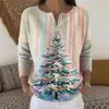 Sudadera de Punto con Cuello en V, Botones y Mangas Largas, Estilo Nuevo Transfronterizo, Otoño e Invierno, Suéter con Estampado de Moda Personalizado para Mujer