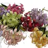 Arreglo floral artificial de lirio silvestre de 9 ramas y 9 cabezas, adecuado para decoraciones de bodas, decoraciones de pasillos y centros de mesa.; disponible en varios colores, hecho de seda