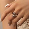 Comercio exterior nuevo brazalete geométrico de acero de titanio con forma de gota de agua personalidad nicho femenino acero inoxidable 18k brazalete abierto anillo traje