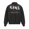 Jaqueta Bomber Bordada Estilo High Street Americano para Homens e Mulheres, Tendência Nacional Primavera e Outono Casaco Solto Resistente para Casais