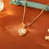 Collar de Perlas de Agua Dulce Naturales Estilo Jardín de Monet Retro de Gama Alta Estilo Pintura al Óleo Diseño de Nicho Cadena para Clavícula Corazón