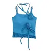 Camisola Floral Tridimensional de Moda para Mujer, Top Versátil de Color Sólido de Corte Ajustado para Verano y Otoño con Copas