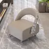 Taburete Giratorio para Sala de Estar con Ruedas, Silla con Respaldo, Silla Individual de Lujo Ligero para Ocio, Taburete Pequeño Giratorio, Taburete Bajo para Cambiar Zapatos