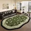 Alfombra de Pelo Rizado Estilo Vintage, Cobertura Completa de Área Grande, Alfombra Retro para Sala de Estar de Uso Doméstico, Resistente a las Manchas y Fácil de Mantener, Felpudo para Mesa de Café y Patas de Mesa