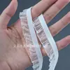 Ribete de Encaje con Volantes de Nylon de una Cara de 1.8 cm con Organza para Vestido de Novia Decoración de Falda DIY Banda Elástica