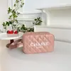 Bolso Clásico de Rombos Blanco y Negro, Bolso de Maquillaje de PU a la Moda, Venta al por Mayor Transfronteriza, Bolso Pequeño de Estilo Sofisticado