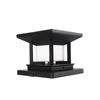 Lámpara Solar de Madera Cuadrada para Valla Impermeable Lámpara para Cabeza de Columna de Casa Patio Lámpara de Poste de Madera para Paisaje de Jardín