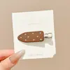 Presilha floral fofa com design de urso estilo coreano, presilha lateral com estampa de leopardo, acessório de cabelo para mulheres