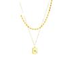 Moda Europea y Americana Estilo Frío Retro Tridimensional Cuadrado Marca Bamang Colgante Estrella Diamante Exquisito Simple Versátil Collar Apilado