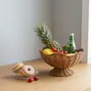 Cesta de Frutas Estilo Japonés de Mimbre Imitación Amazon, Bandeja de Snacks de Fruta Deshidratada, Cesta Tejida de Almacenamiento para Cocina, Cesta Creativa