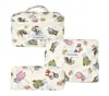 Bolsa de cosméticos portátil gran capacidad floral pequeño almacenamiento portátil algodón acolchado flor linda ins viaje estudiante