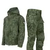 Atacado Transfronteiriço de Conjunto de Jaqueta Camuflada Russa Theme Ruínas com Pele de Tubarão, Calças Táticas Impermeáveis com Forro de Lã e Uniforme Militar Especial