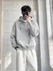 Sudadera con Capucha de Algodón Pesado para Adolescentes Hombres Primavera y Otoño Holgada de Alta Calidad Estilo Boxy Top Casual