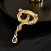 Broche de serpiente inteligente retro de alta gama rubí exquisitos accesorios para abrigo accesorios para traje