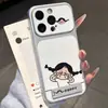 Aplicable a Apple 17PROMAX Fondo Blanco Cara Pellizcada Pareja Dibujo Animado Soporte Funda Suave iPhone18 Funda de Teléfono a Prueba de Caídas 16