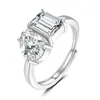 Anillo de Plata de Ley S925 con Moissanita Brillante, Planeta Giratorio en Órbita, Anillo de Alta Gama para Mujer, Venta al por Mayor de Fábrica