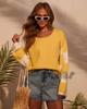 Suéter de Punto con Cuello Redondo para Mujer, Nuevo Otoño/Invierno 2025, Manga Larga Estampado Multicolor Bloque de Color, Moda Europea y Americana para Mujer, Pedido Pequeño al por Mayor