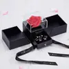 Caja de Flores de Jabón Rosa de Doble Apertura Caja de Empaque para Joyería Anillos Pendientes Collares Regalo de San Valentín Cumpleaños