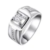 Anel Masculino Novo Estilo, Anel de Diamante Estiloso e Ousado, Anel de Diamante Sintético para Homens, Anel de Moissanita Banhado a Platina 925 Atacado
