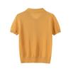 Tejido de punto de manga corta con cuello polo abotonado retro 2025 Verano Nuevo Versátil Holgado Aspecto Adelgazante Color Liso Top Casual