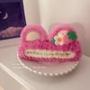Bonita diadema de peluche con forma de oso de fresa 2023, diadema para lavarse la cara, otoño e invierno, nueva diadema especial con mascarilla de horquilla