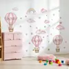 Varios vinilos de pared de globos aerostáticos, nubes y animales para paredes de fondo de dormitorio y sala de estar, decoración de habitaciones del hogar, vinilos de pared autoadhesivos